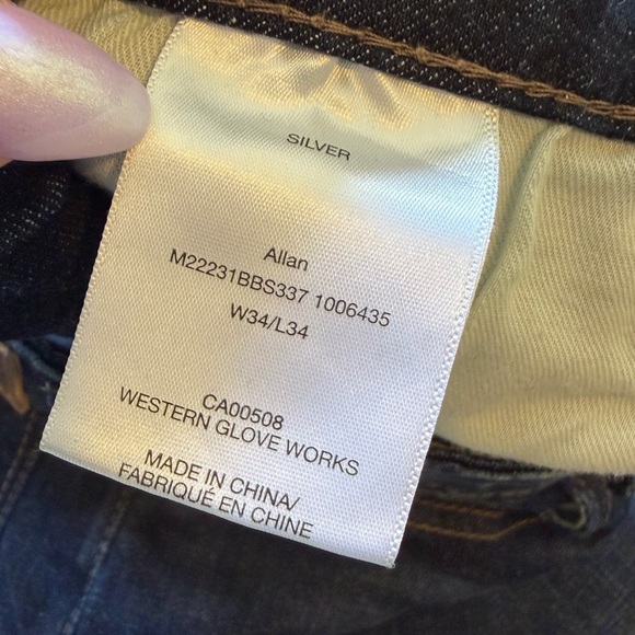 Silver Jeans Allan Slim Fit Straight Leg Luxe Heritage Jean Dark Mens size 34x34 - Picture 8 of 11